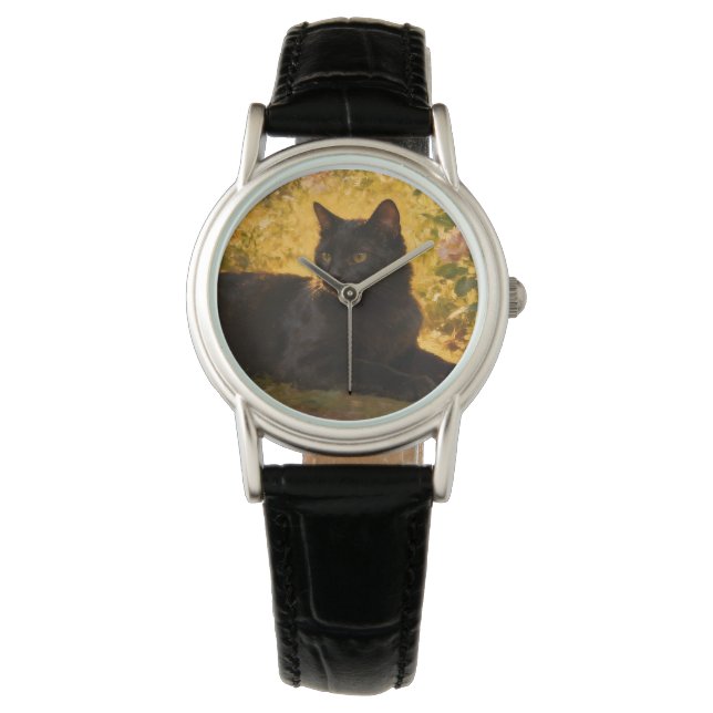 Montre Black Cat in the Flowers I (devant)