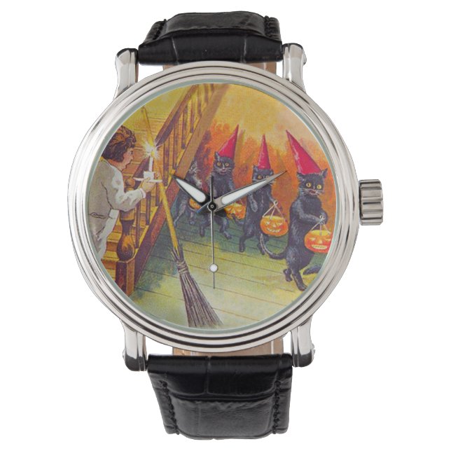 Montre Black Cat Jack O Lanter Citrouille Salle (devant)