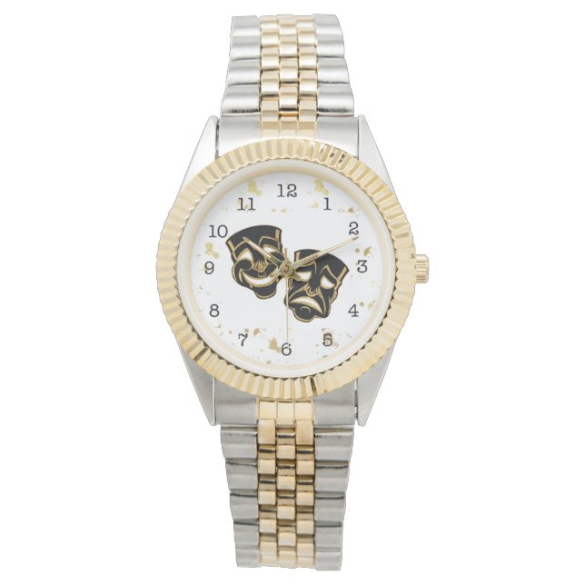 Montre Black Gold Parties scintillant Comédie et Tragédie (devant)