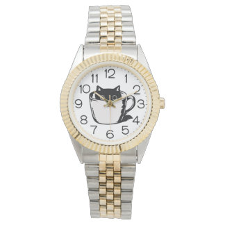 Montre Black kitten with red nose hiding in a cup