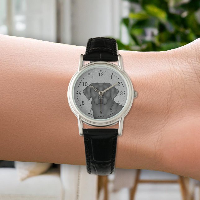 Montre Black Labrador Retriever Cute Portrait Amoureux de (Créateur téléchargé)