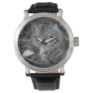 Montre Black Maine Coon Cat Band