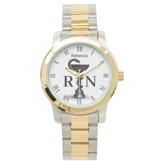 Montre Black Snake Bowl Hygieia Médicale White Nurse RN (devant)