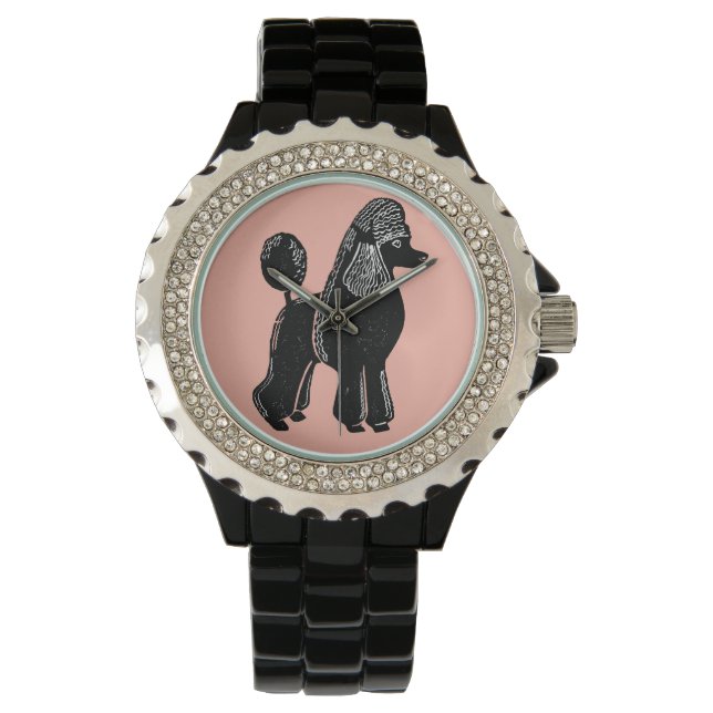 Montre Black Standard Poodle Wristwatch femme (devant)