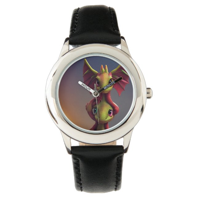 Montre Black Vintage Leather Watch (devant)