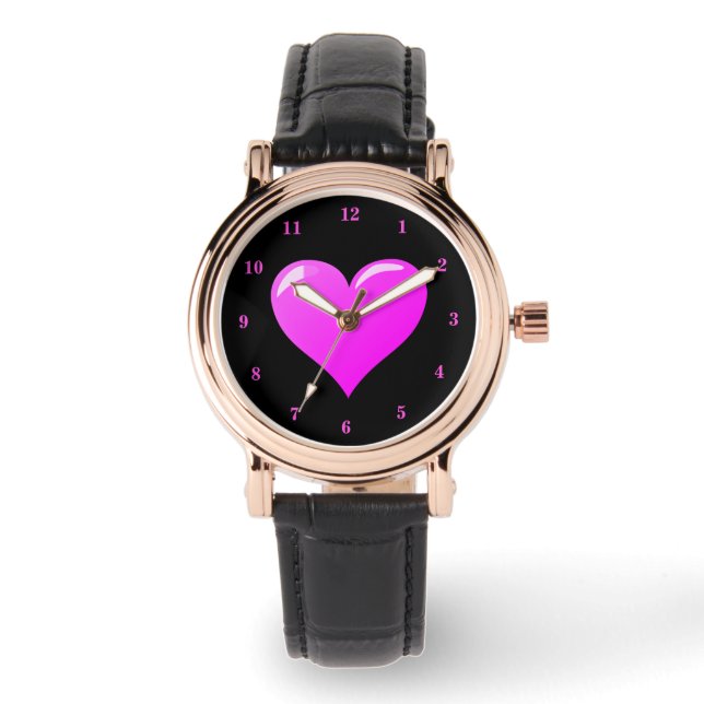 Montre Black Watch au coeur pourpre (Recto)