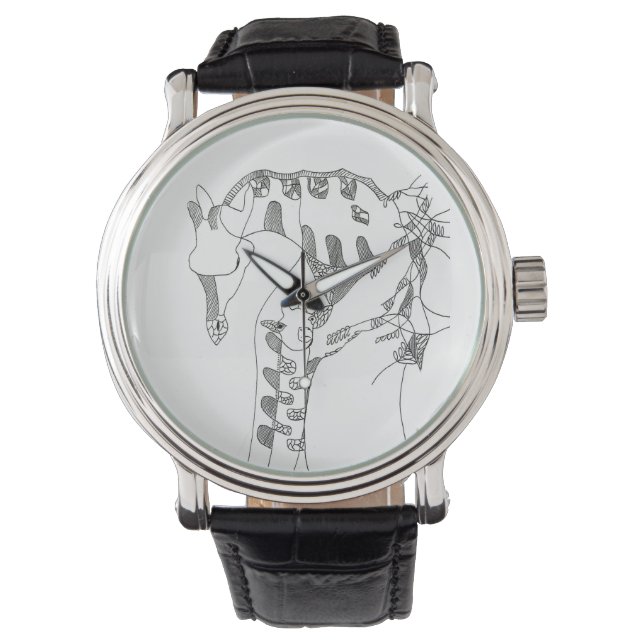 Montre Black & white abstract stick  tapestries wood wall (devant)