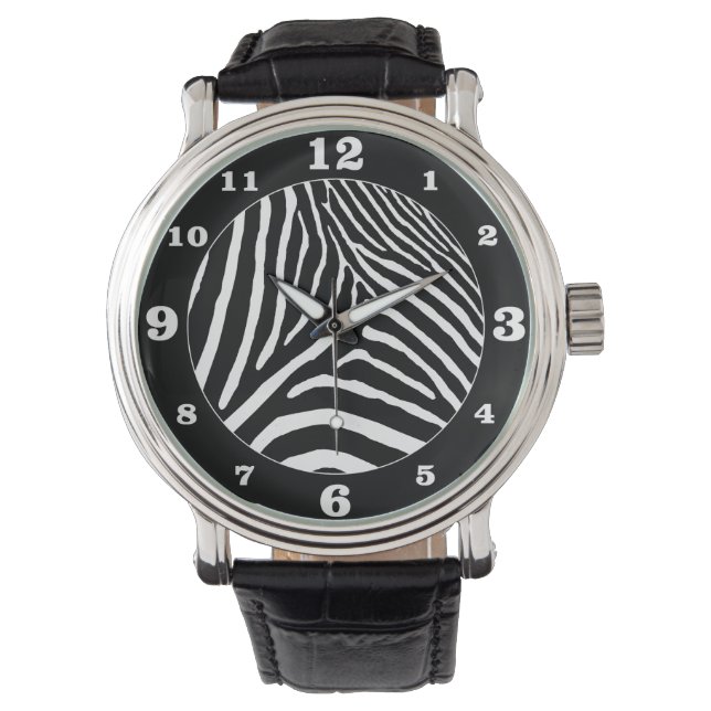 Montre Black Zebra Choisissez votre propre couleur numéro (devant)
