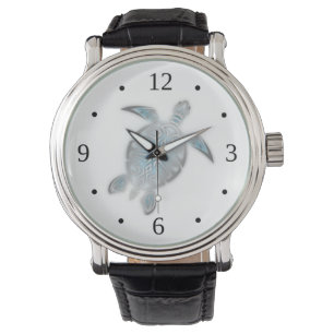 Montre Blanc de la tortue marine argentée