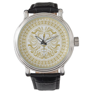Montre Blanc d'or de lion de médaillon