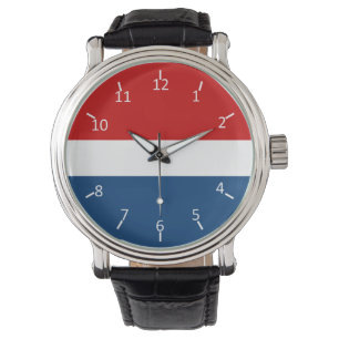 Montre Blanc et bleu rouges