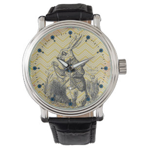 Montre blanche de Chevron Alice de lapin (au pays
