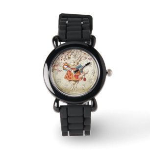 Montre blanche de lapin du pays des merveilles