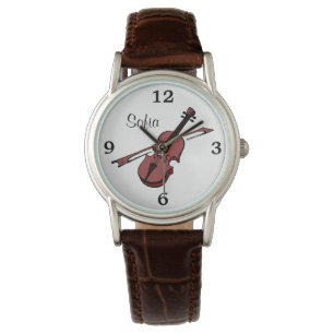 Montre blanche de visage de monogramme de nom de