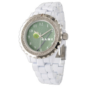 Montre blanche d'émail de la fausse pierre des