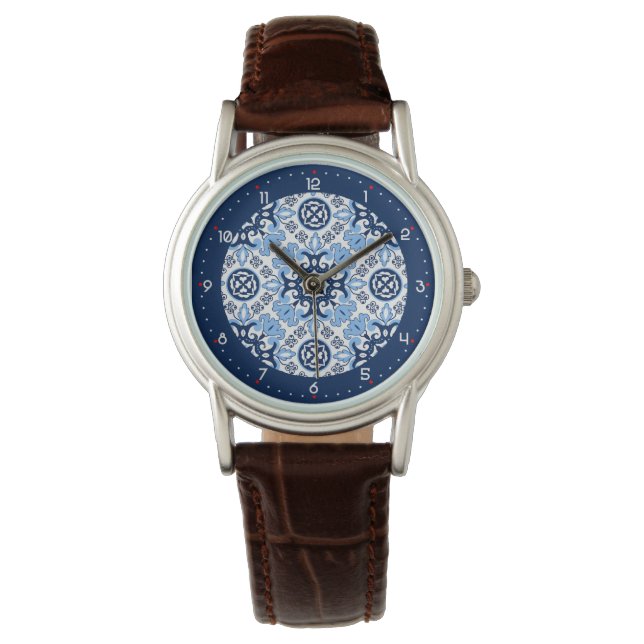 Montre 💙 bleu azulejos (devant)