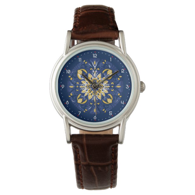 Montre 💙 bleu azulejos (devant)