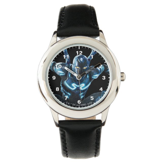 Montre Bleu Beetle Leaping Caractère Art (devant)