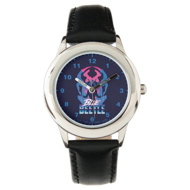 Montre Bleu Beetle Rétrowave contre graphique (devant)