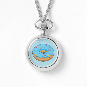 Montre Bleu givré avec dessin à arroser