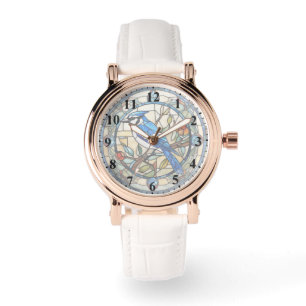 Montre Bleu Jay Vitrail Bluejay Bird