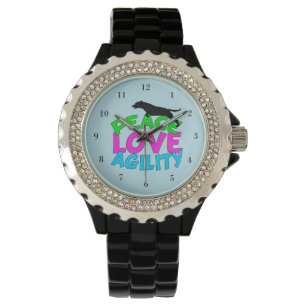 Montre Bleu mignon d'agilité de chien