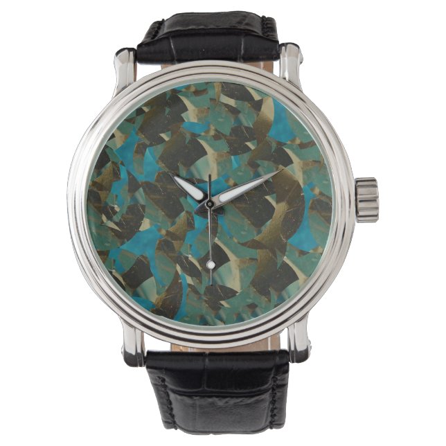 Montre bleu mosaïque (devant)