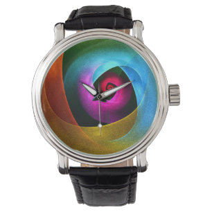Montre Bleu orange rose moderne Art Abstrait Motif #24
