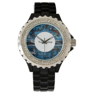 Montre Bleu peint en bois