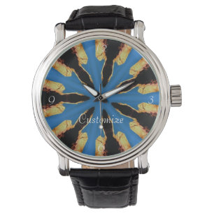 Montre Bleu rayonnant sur Thunder_Cove noir