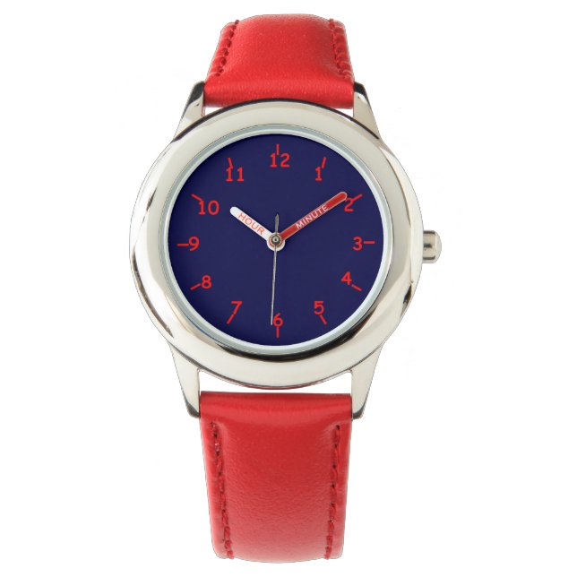 Montre Bleu teinte rouge trop (devant)