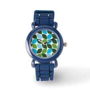 Montre Bleu, vert, cool, tendance, nature moderne abstrai