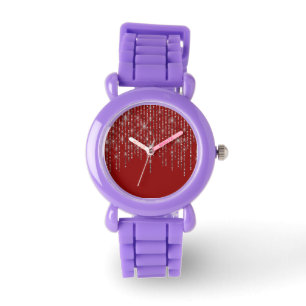 Montre Bling en pierre rouge