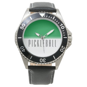 Montre Blocage couleur blanc vert brillant PICKLEBALL Tex