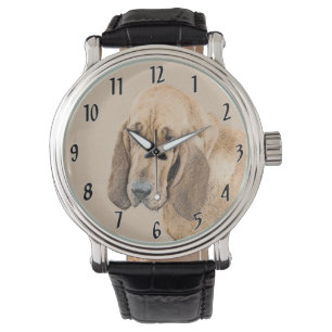 Montre Bloodhound Peinture - Joli chien d'origine art