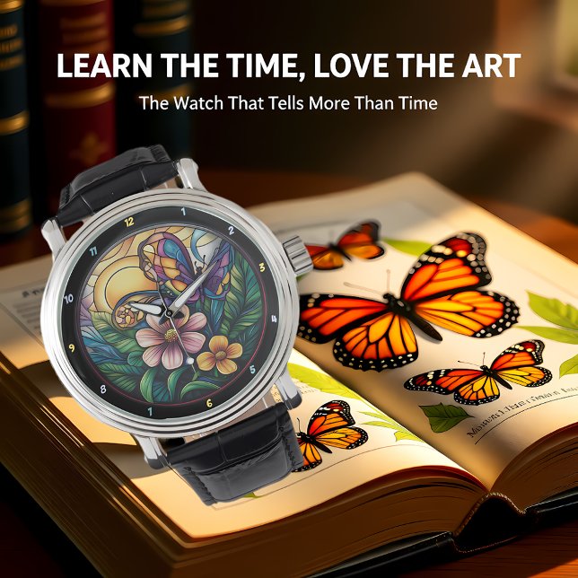 Montre Bloom & Flutter" - Papillon Artistique (Créateur téléchargé)