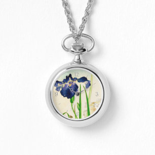 Montre Blue Iris - imprimé japonais aquarelle