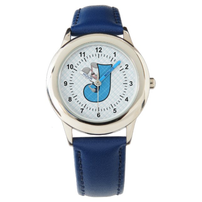 Montre Blue Jackrabbit Monogrammed J Boys (devant)