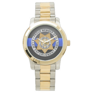 Montre Blue Line mince Badge
