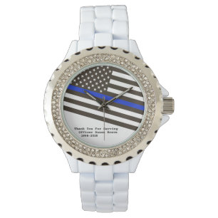 Montre Blue Line mince de la femme de *~* marquent le
