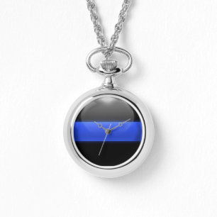 Montre Blue Line mince - police