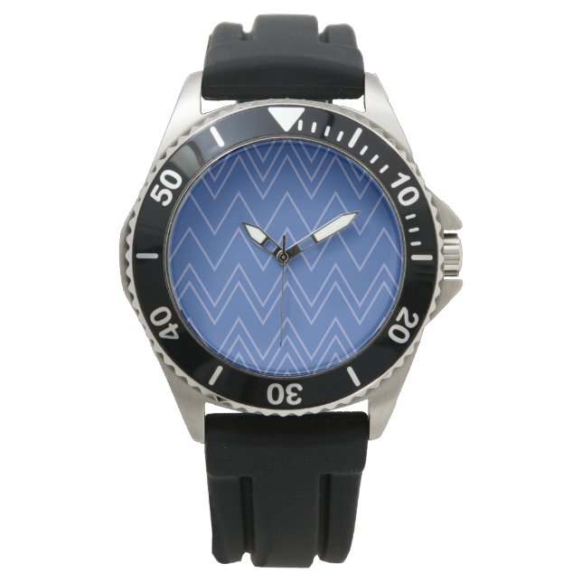 Montre Blue, moderne, simple, cool, trendy zigzag (devant)