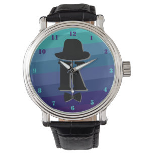 Montre Blue Ombre Nom Monogramme Initial Pour Hommes