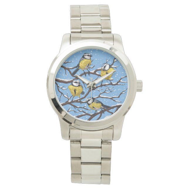 Montre Blue tit birds en hiver (devant)