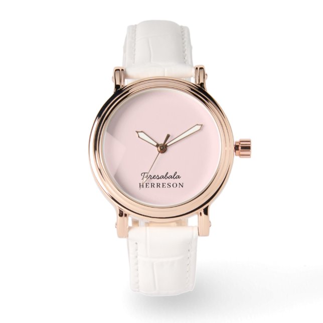 Montre Blush Pink Monogram Modern Minimalist Feminine Chi (Recto)