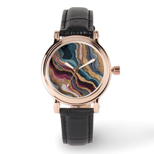 Montre Bohème Pailletée Agate (Recto)