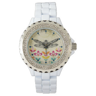 Montre Bohemian Garden Dragonfly Rhinestone Enamel Watch