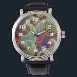 Montre Bohemian Paisley Motif intemporel<br><div class="desc">Un joli motif cachemire présenté ici dans un ensemble harmonieux de riches tons bijoux. Le cachemire retrace ses origines en Perse et à la dynastie Sassanid, une période qui remonte à environ 221après JC. Sa forme particulière, comparée à une goutte de larme, un rein ou même que le fruit le...</div>