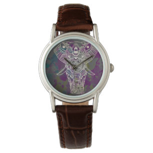Montre Bohémien d'éléphant de mandala