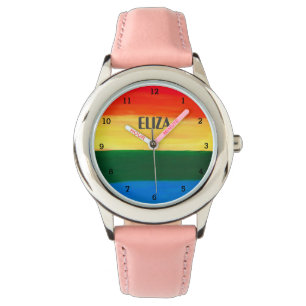 Montre Boho Arc-en-ciel Aquarelle Filles mignonnes Enfant